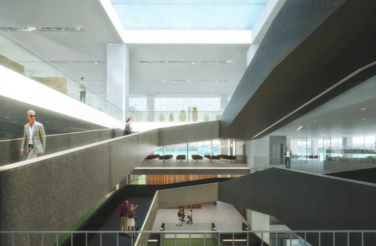 The vertical core of the atrium