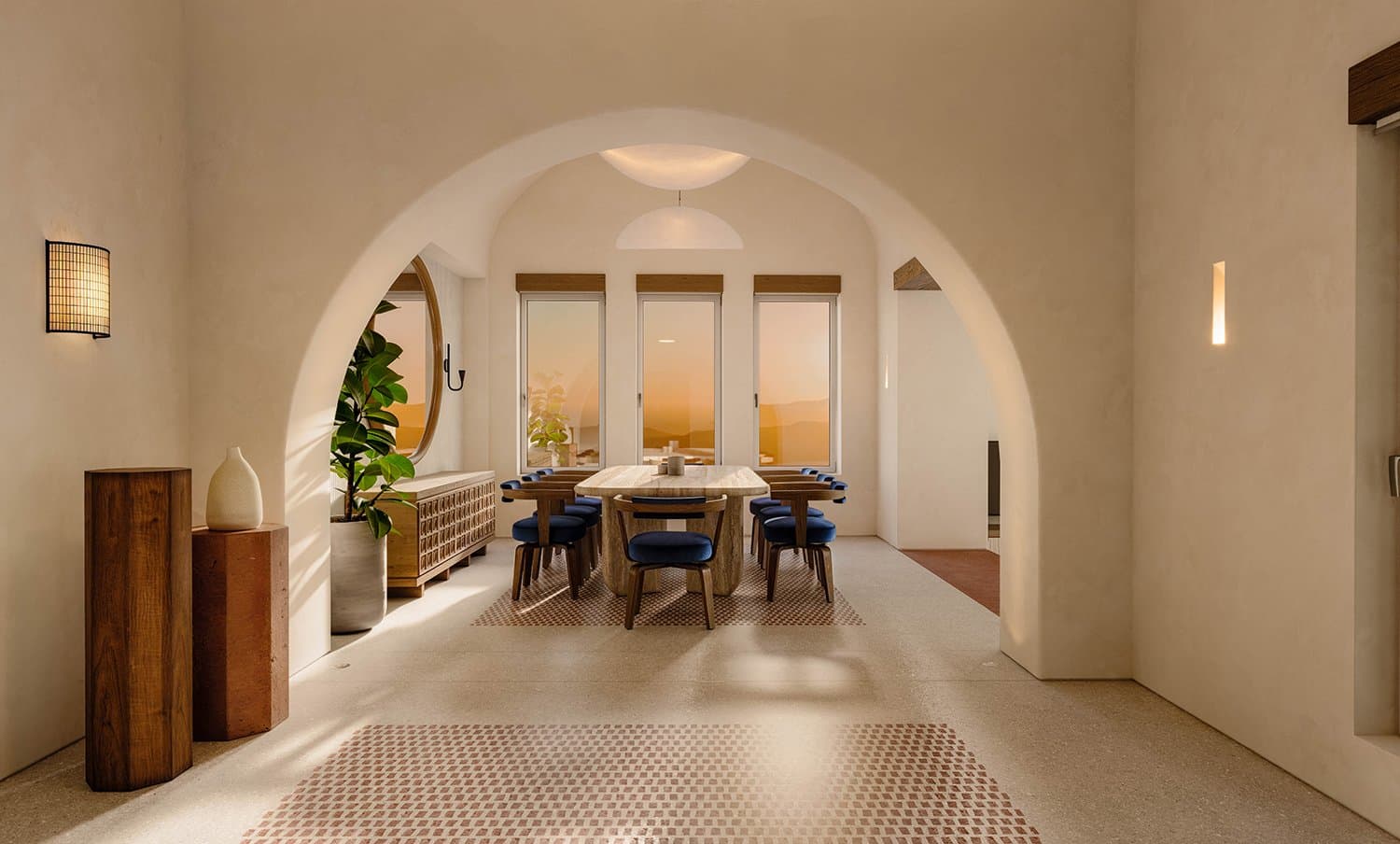 Sunset becomes the highlight in the dining area