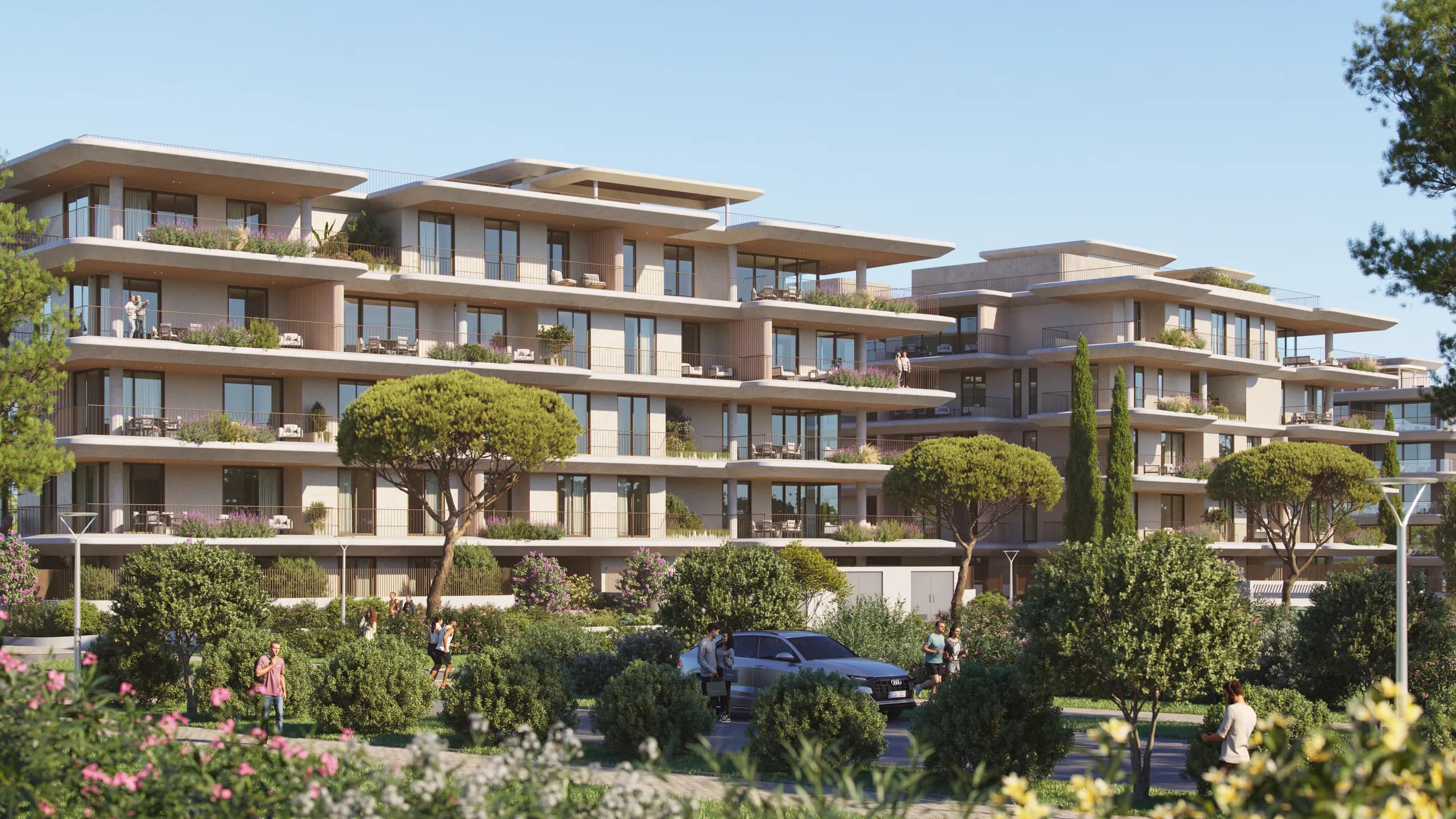 Exterior view of the facade where the concept of the ribbon can be identified