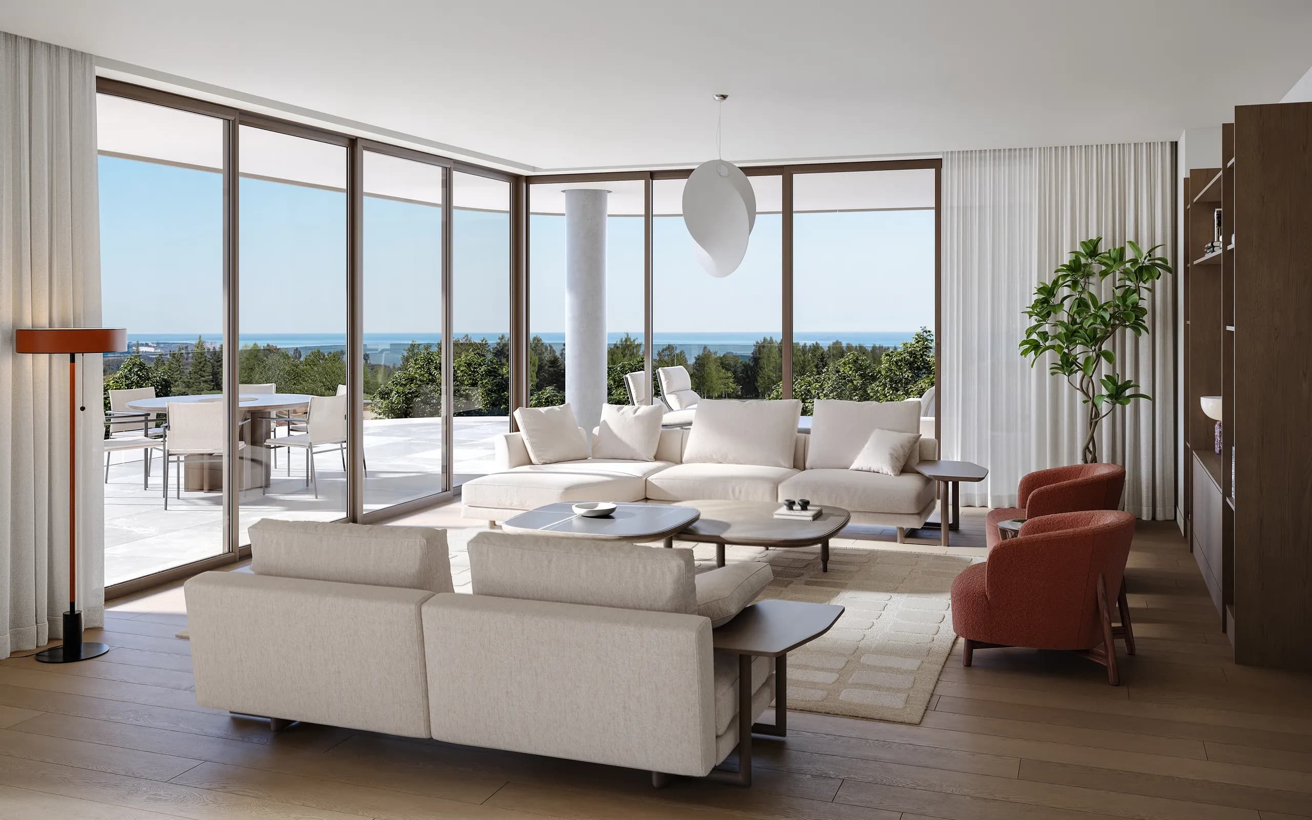 Living areas inside The Courtyards West
