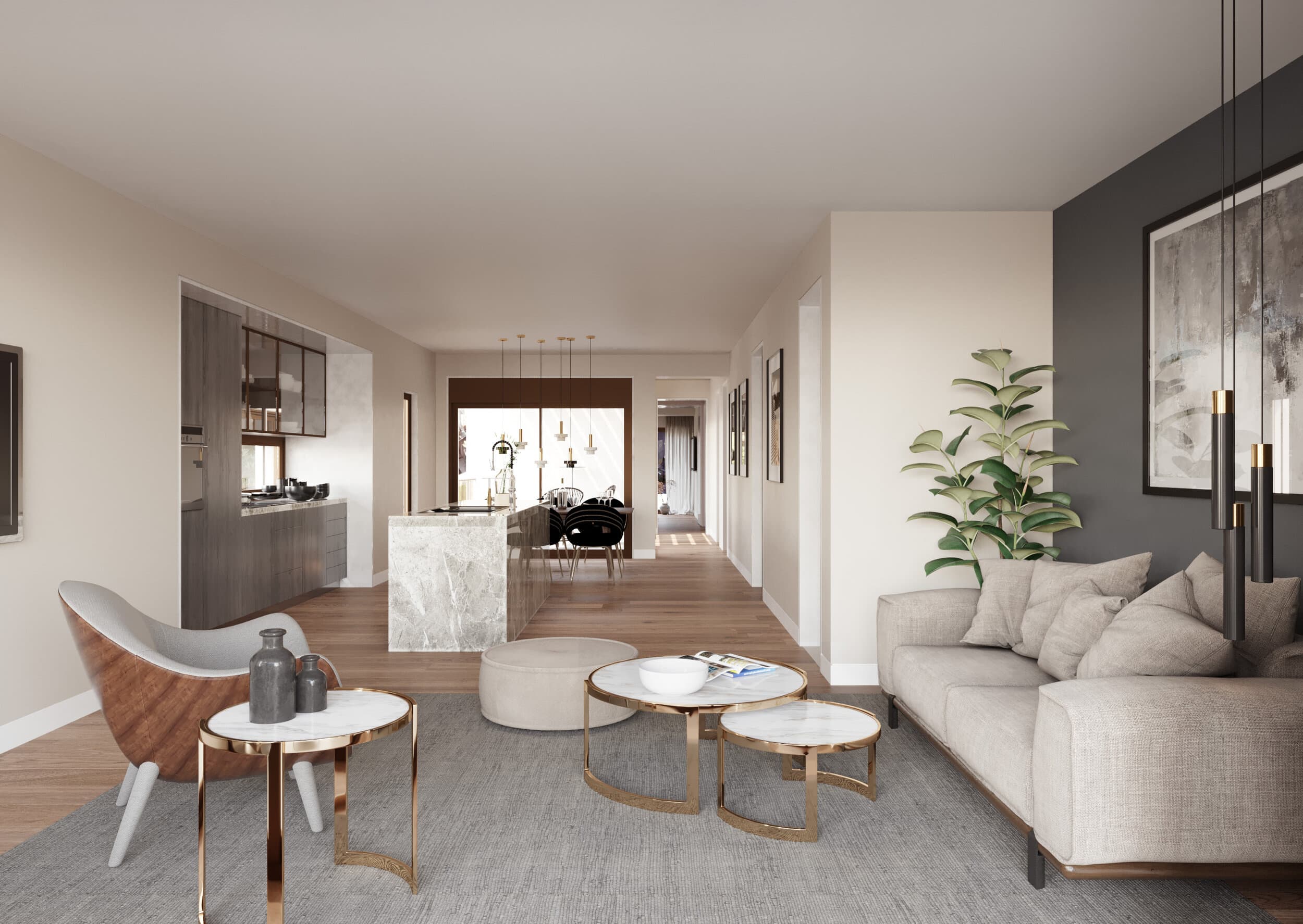 Living room on the fourth floor