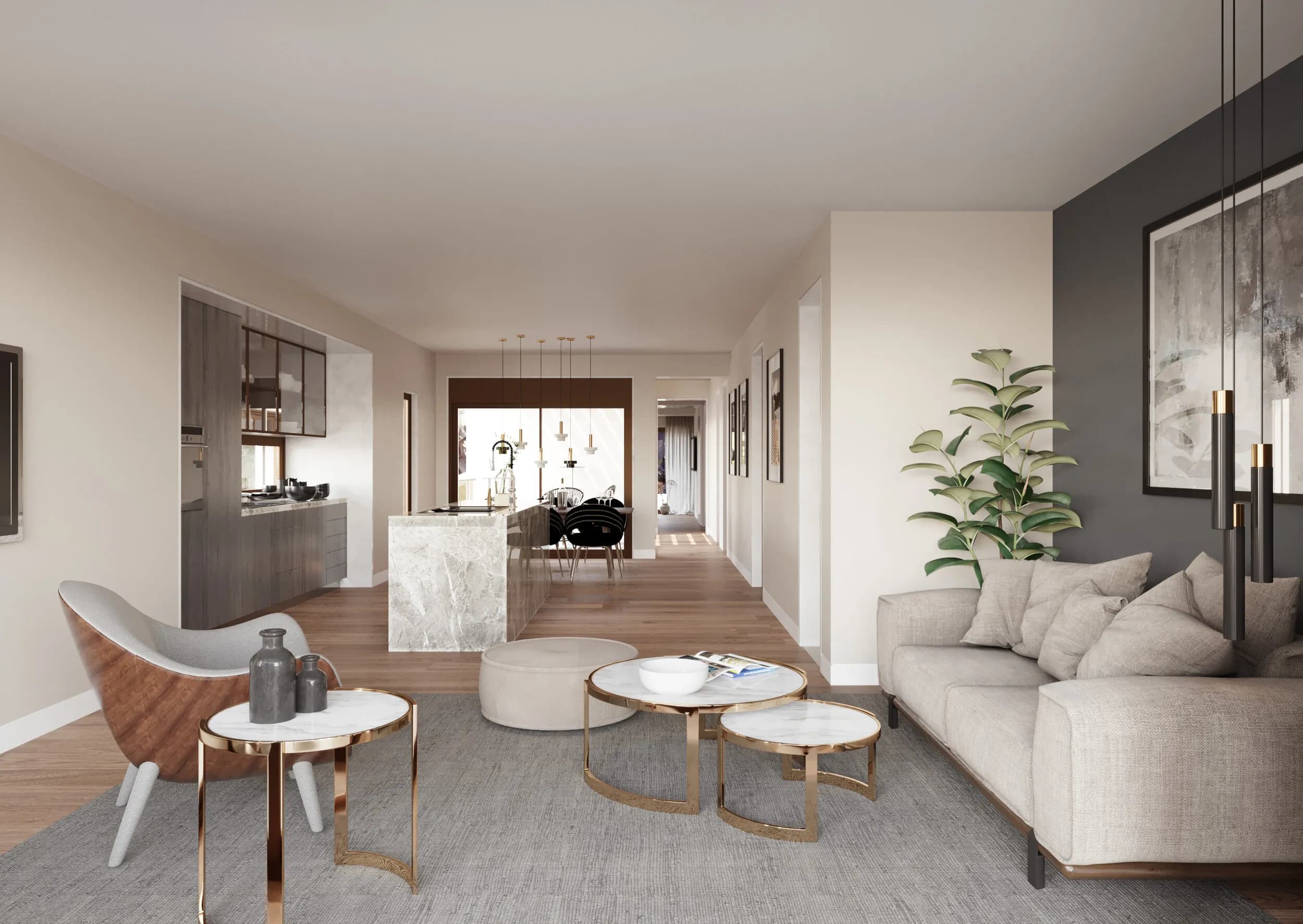 Living room on the fourth floor