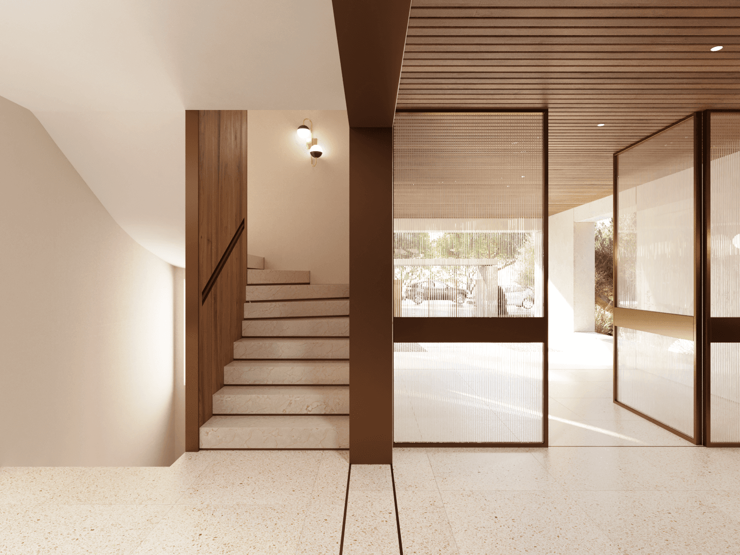 Entrance hall with marble staircase