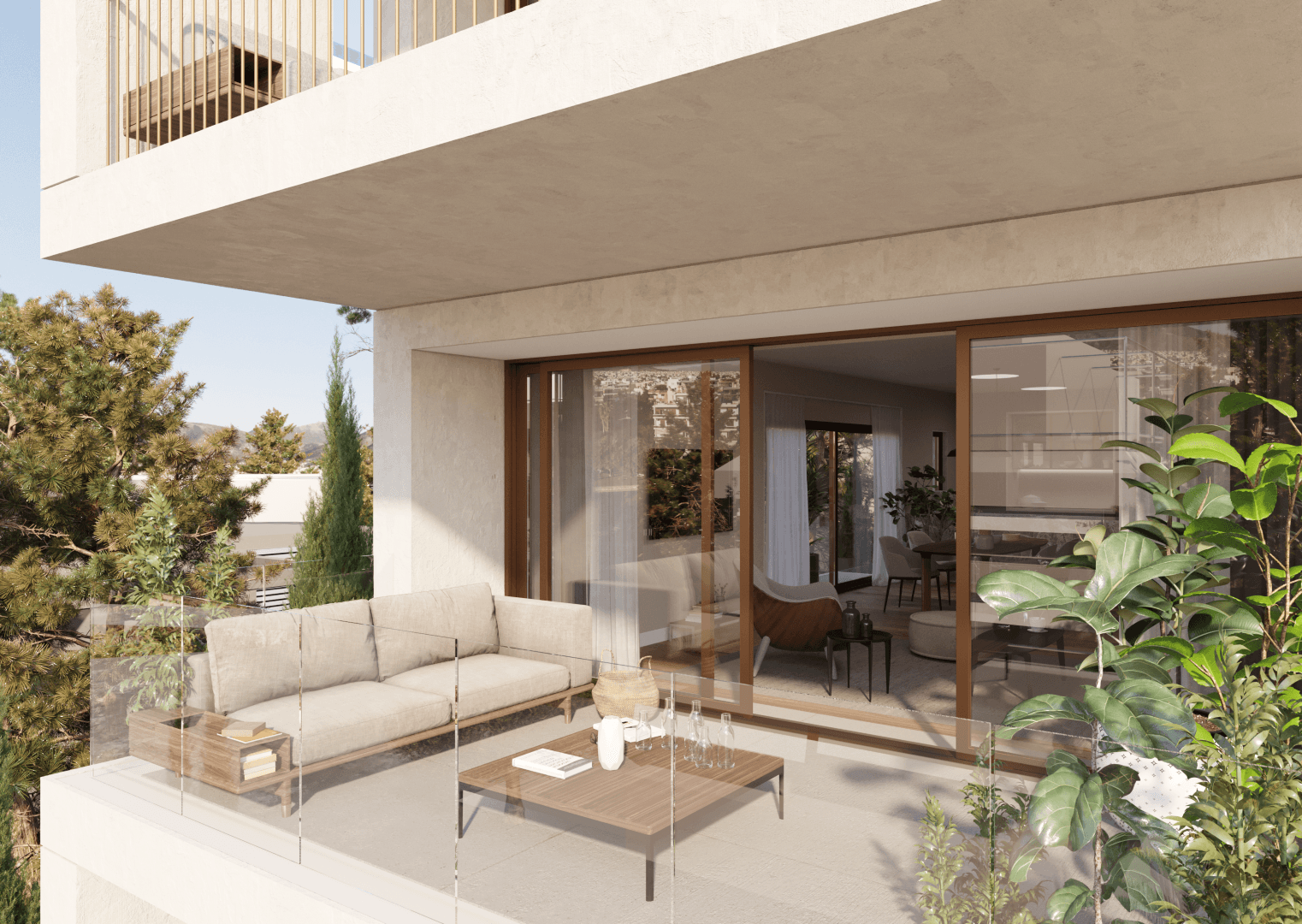 Semi-outdoor living on the covered balcony
