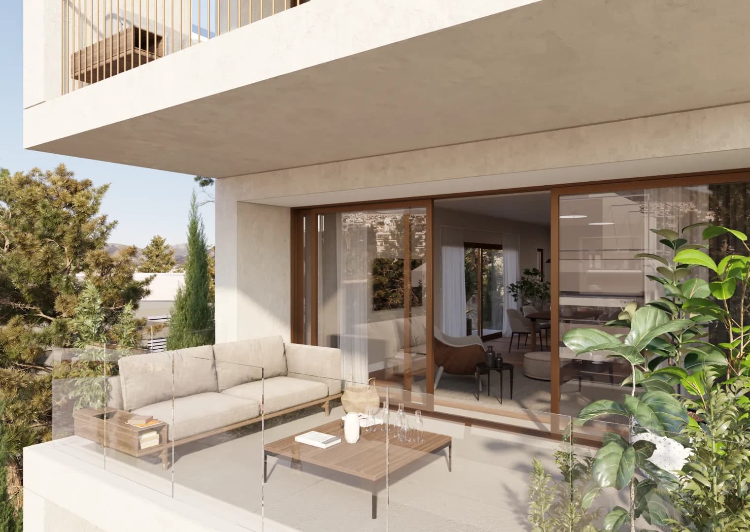 Semi-outdoor living on the covered balcony
