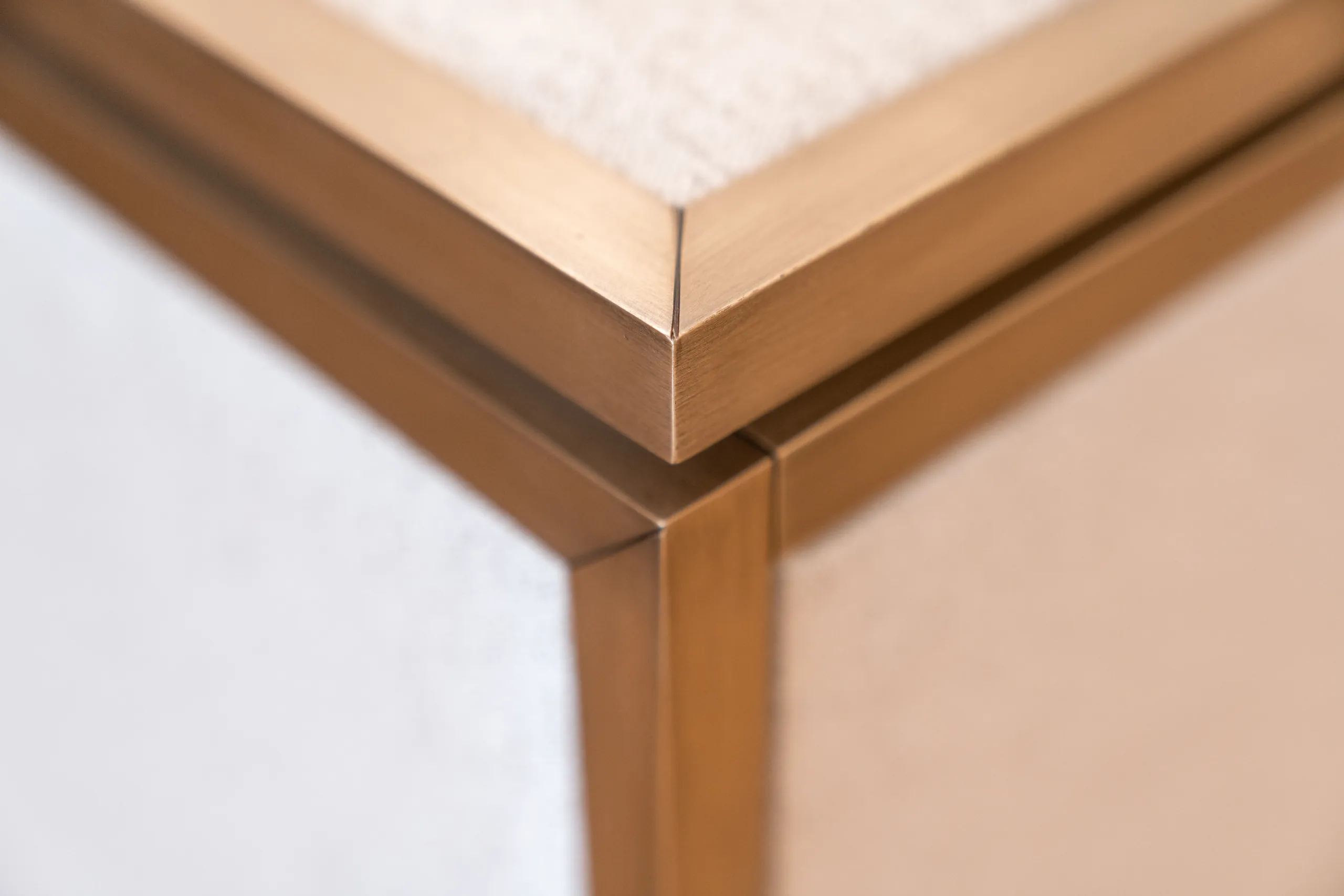 Brass frame corner, detail