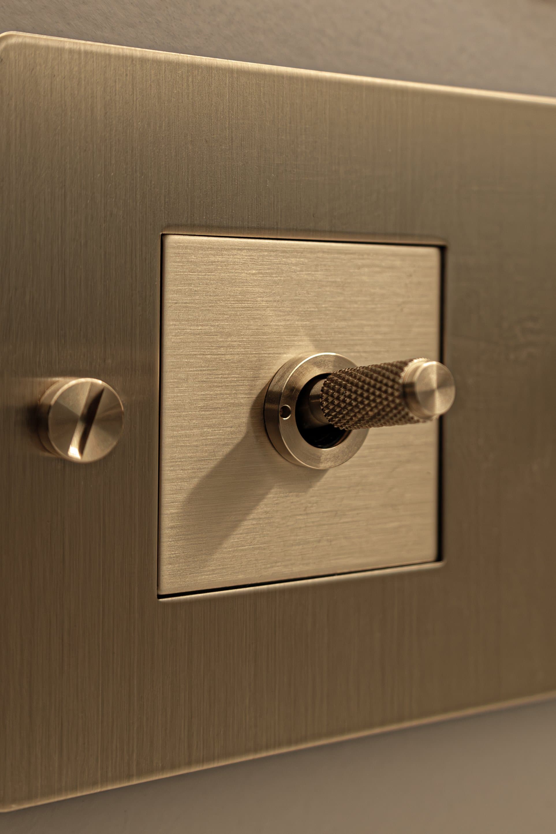 Brushed brass toggle switch