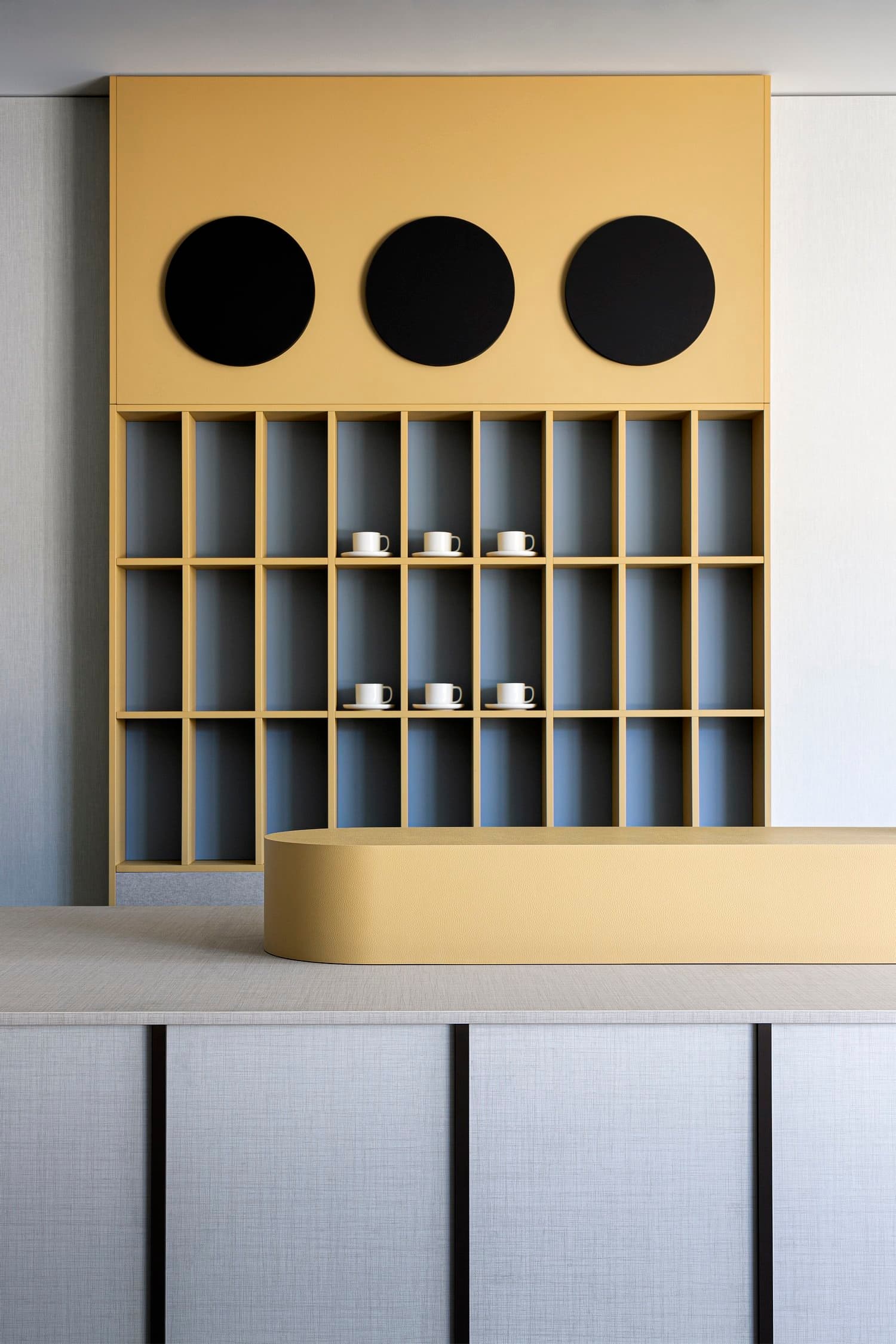 Espresso cups on the Morning Bar shelving