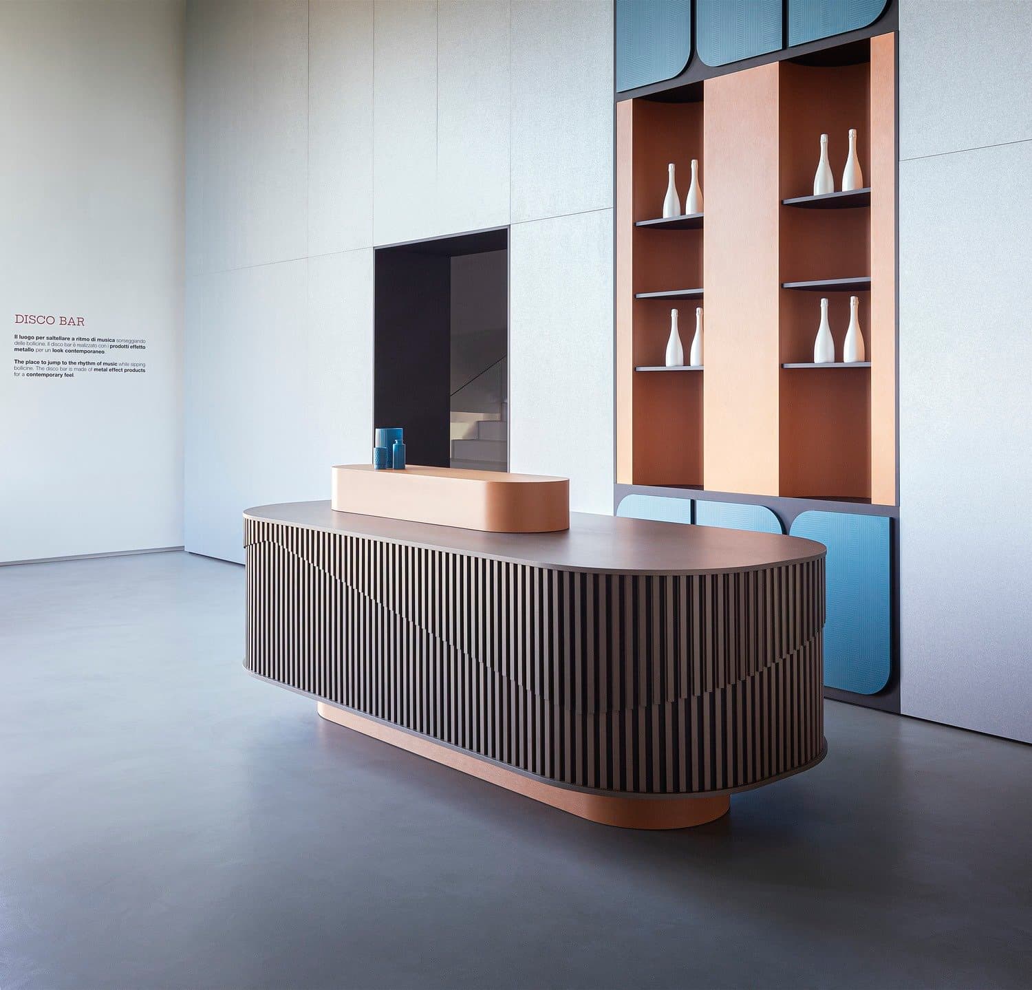 The Disco Bar with metal-effect surfaces